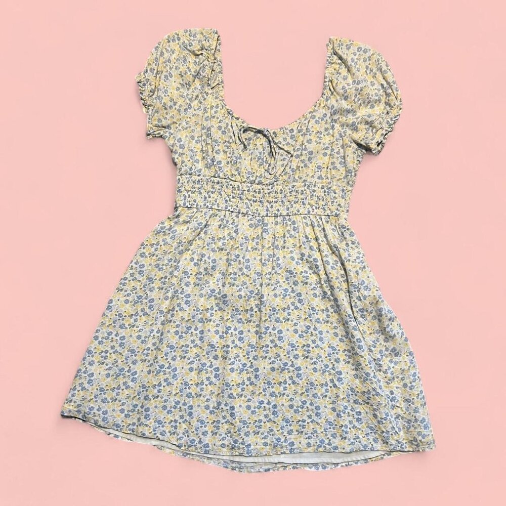 hollister floral pattern cottagecore mini dress